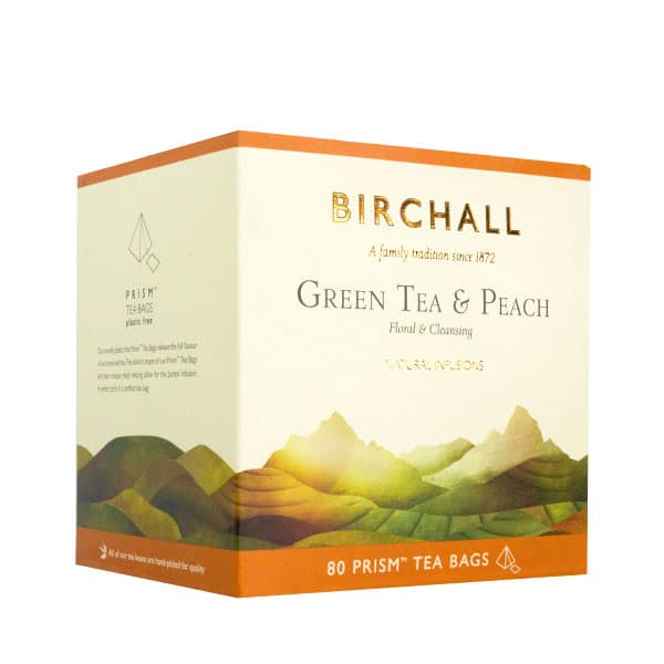 Birchall Green Tea & Peach 80 Prism Bags - Image 2
