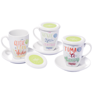 Oquendo Tea Cup with Lid Tapa Collection (Set of 6)