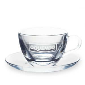 Oquendo Glass Espresso Cups/Saucers 70ml (Set of 6)