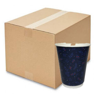 12oz Festive Recyclable Cups Blue (Qty 400)